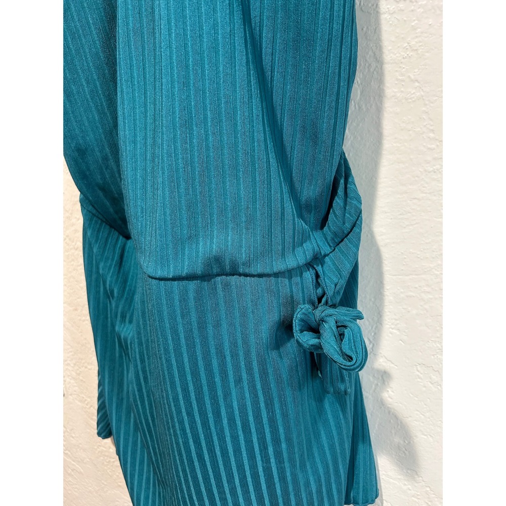 Summer Mae Teal Blue Ribbed Ric-Rac Trim Swim‎ Dress One Piece Swimsuit Size 10 - Picture 4 of 6